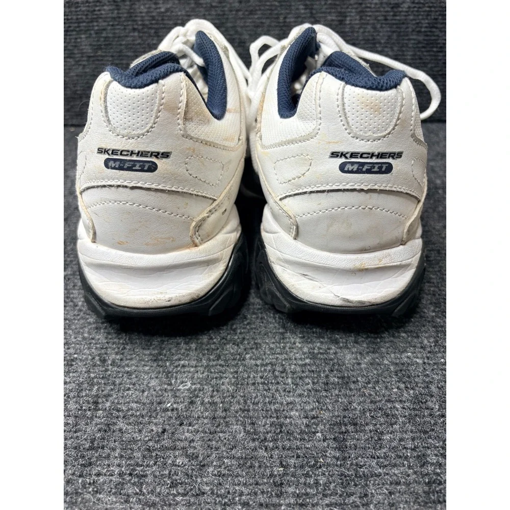 Skechers Mens M-Fit Memory Foam Training Sneakers White Navy 50122 Size 11